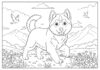 Printable Husky Puppy Coloring Pages
