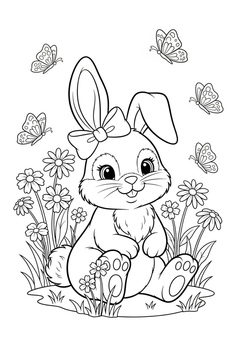 Printable Picture of a Bunny to Color