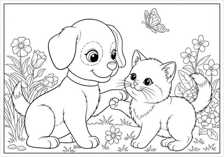 Puppy and Cat Coloring Pages: Fun and Creative Printables