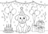 Puppy Birthday Coloring Page: Print and Enjoy!