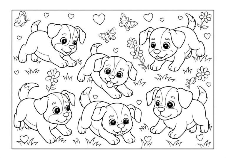 Puppy Colouring Images: Adorable Puppy Coloring Pages