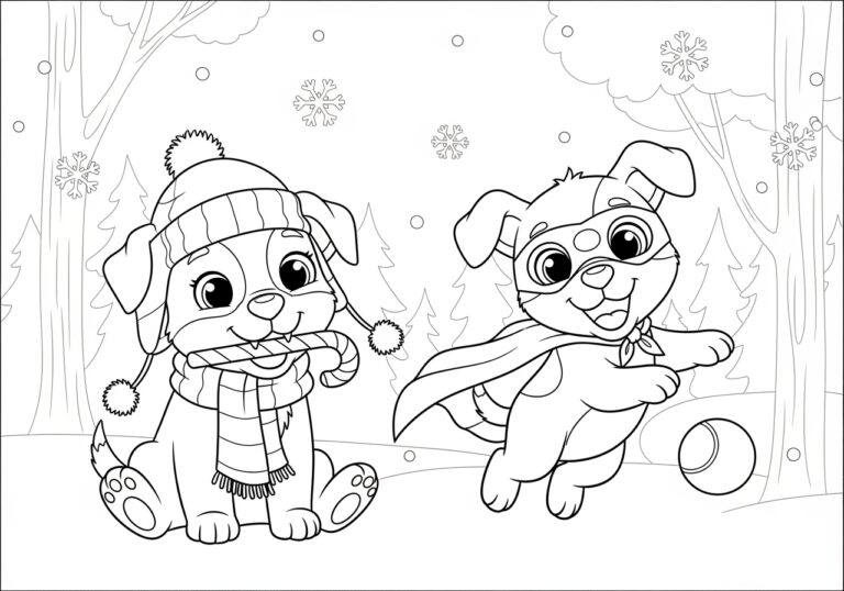 Puppy Pals Coloring Page