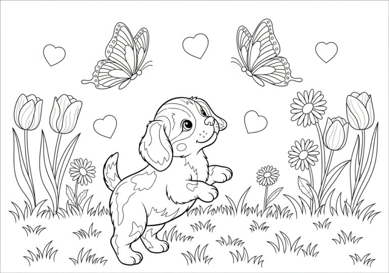 Fun and Adorable Puppy Pics to Color