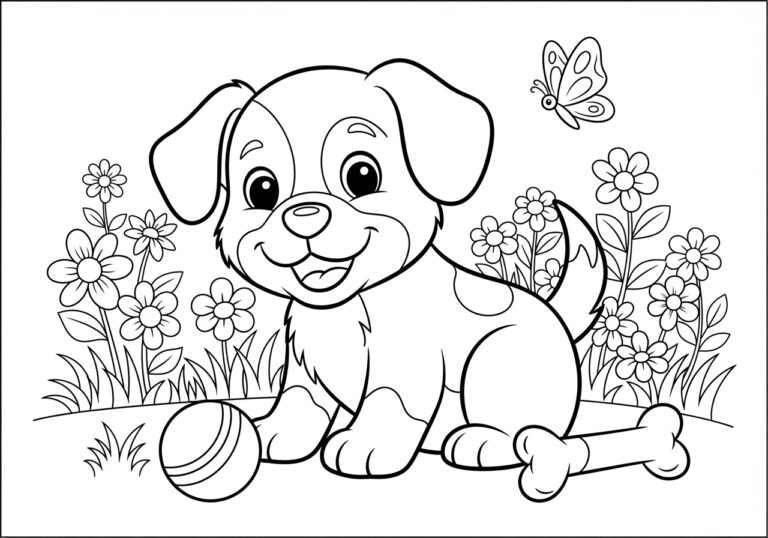 Adorable Puppy Pictures to Print Out for Coloring Fun