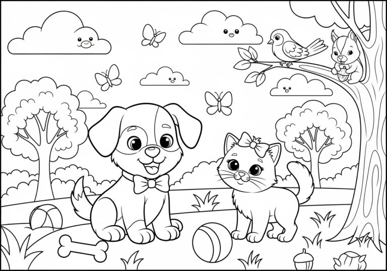 Puppy Playtime Coloring Pages for Kids