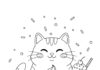 Pushy Cat Coloring Page to Print Out and Color