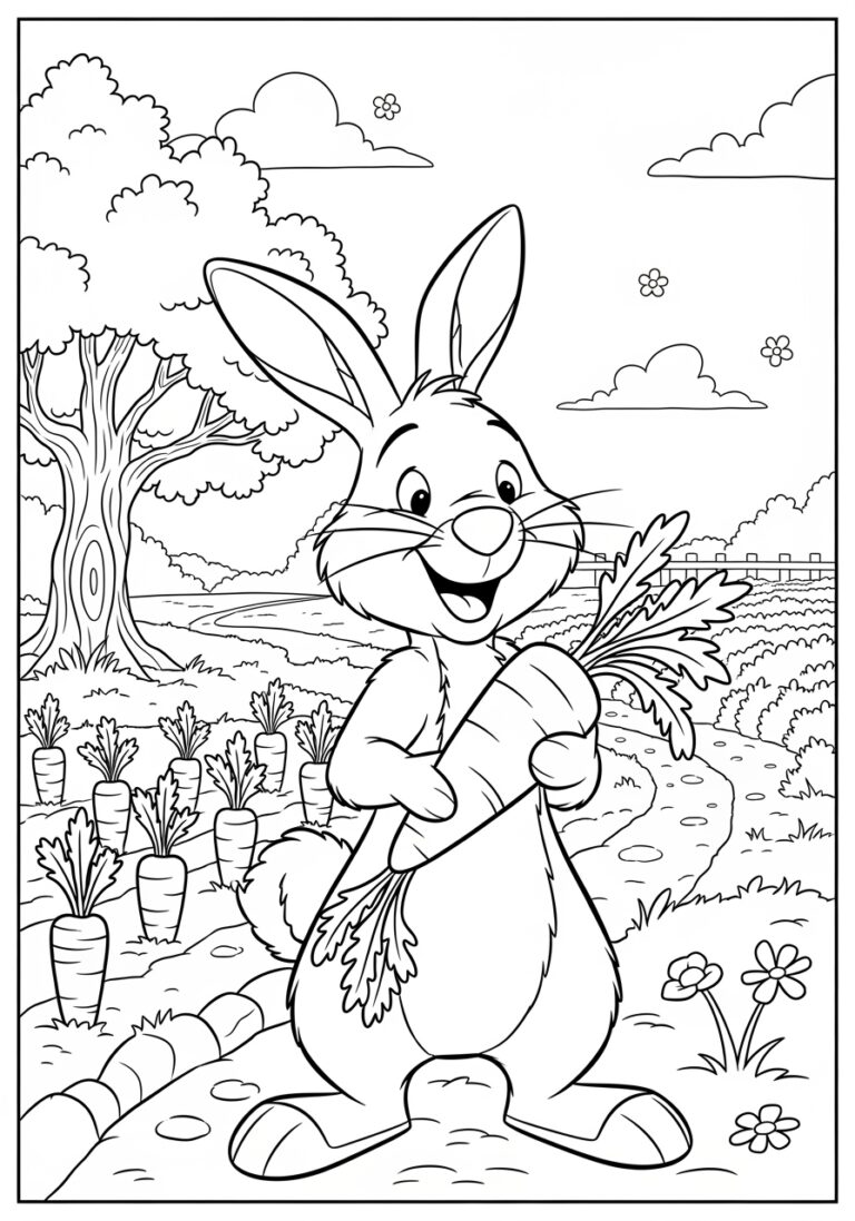 Rabbit from Winnie the Pooh Coloring Page