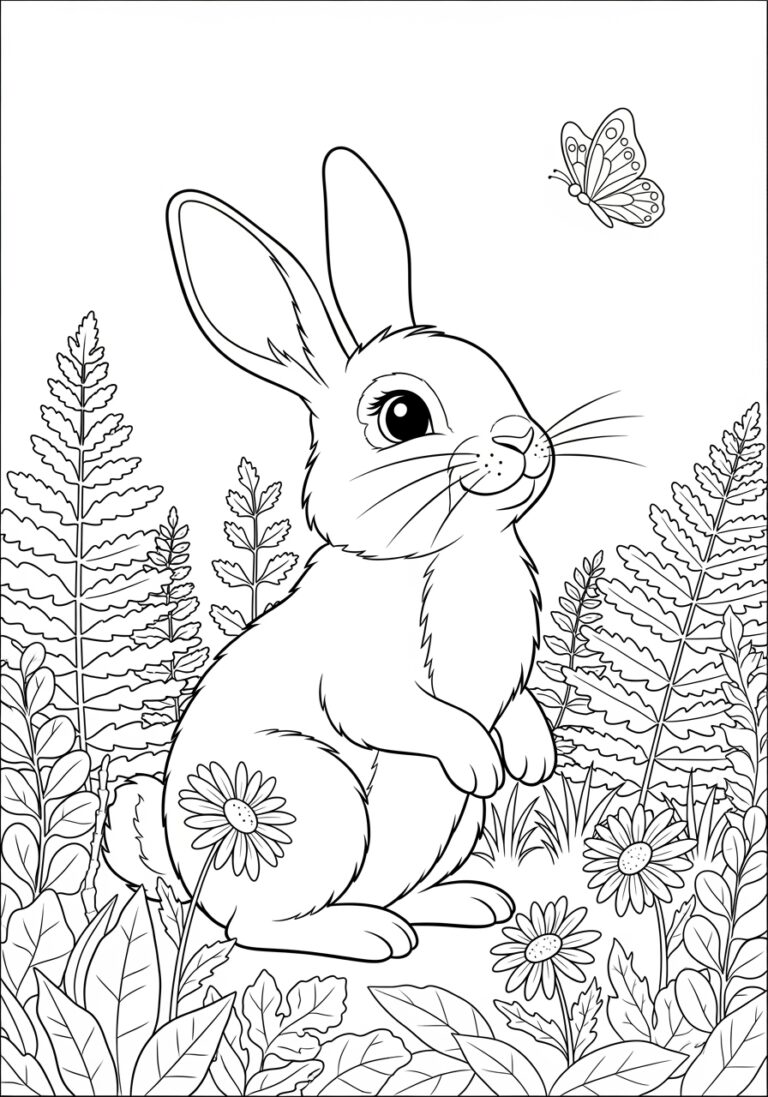 Rabbit Image to Print Out and Color