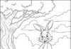 Rabbit Winnie the Pooh Coloring Page