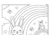 Rainbow Bunny Coloring Page to Print Out and Color
