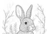 Realistic Rabbit Coloring Page to Print Out and Color