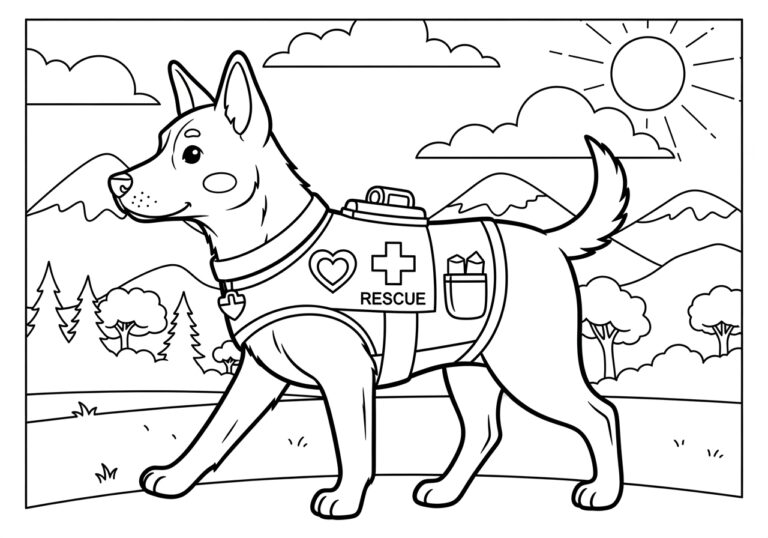 Rescue Dog Coloring Pages: Fun and Heartwarming Designs