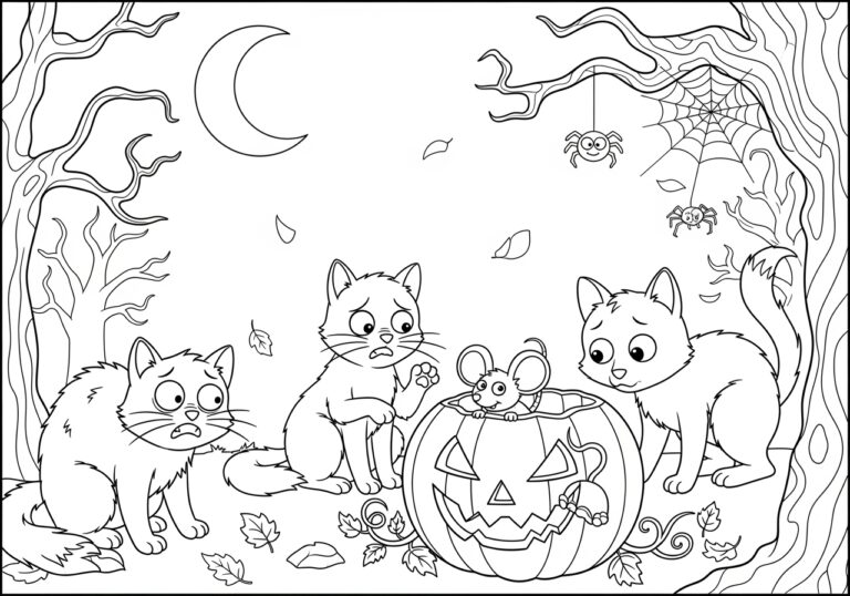 Scaredy Cat Coloring Page to Print Out and Color