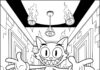 Scary Cartoon Cat Coloring Page Printable