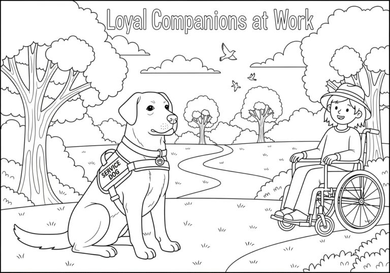 Fun and Educational Service Dog Coloring Pages Fun and Educational Service Dog Coloring Pages