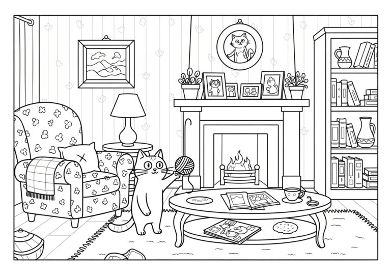 Simon’s Cat Coloring Page to Print Out and Color