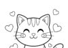 Simple Cat Coloring Page to Print and Color