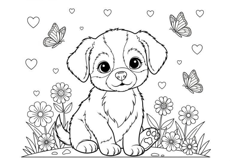 Adorable Small Puppy Coloring Pages for Kids