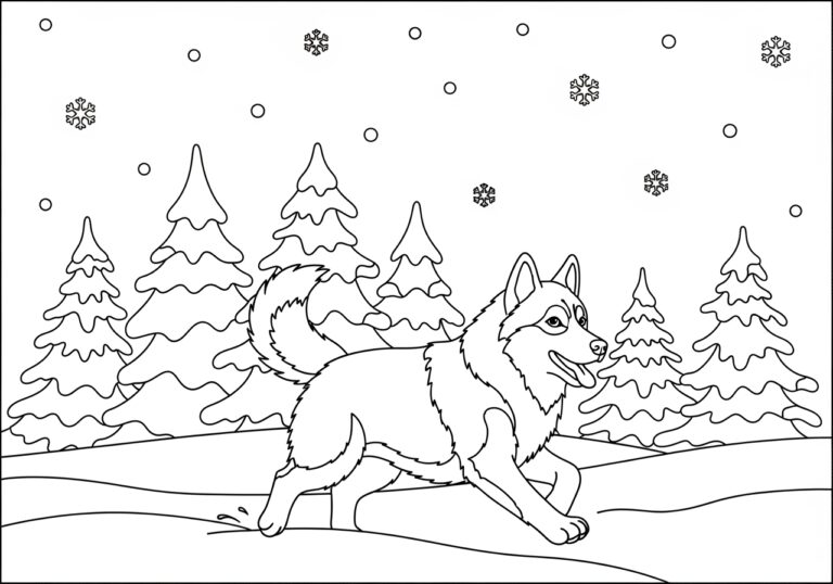 Explore Our Delightful Snow Dog Coloring Pages