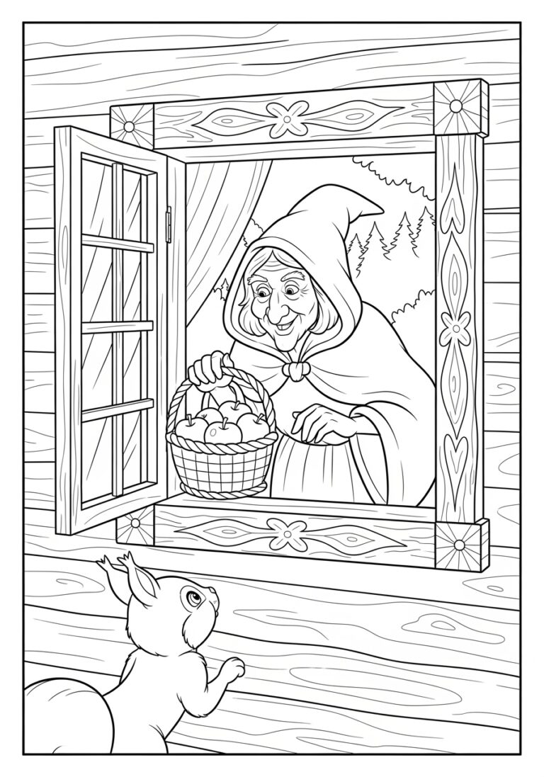 Snow White Witch Coloring Page to Print Out and Color