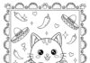 Taco Cat Coloring Page to Print Out and Color