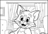 Tom Cat Coloring Page to Print Out and Color