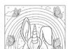 Unicorn Bunny Coloring Page to Print Out and Color