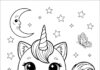 Unicorn Cat Coloring Page to Print and Color