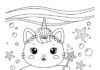 Unicorn Kitty Mermaid Picture to Print Out and Color