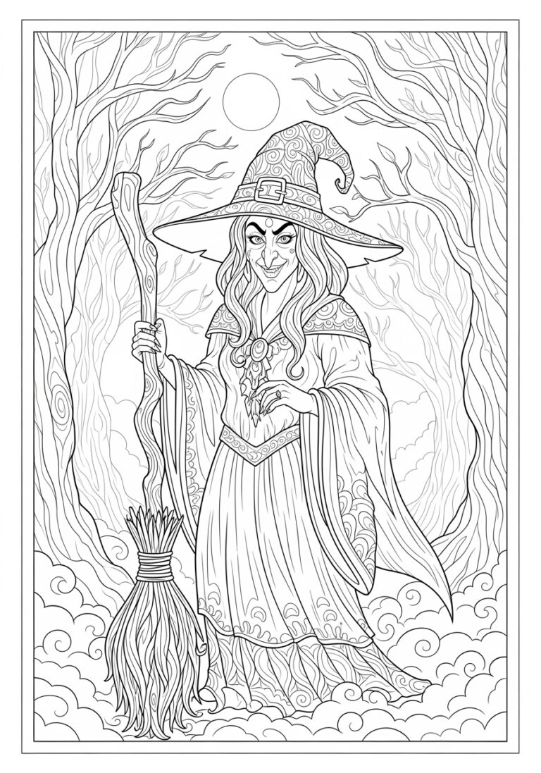 Wicked Witch Coloring Page to Print Out and Color