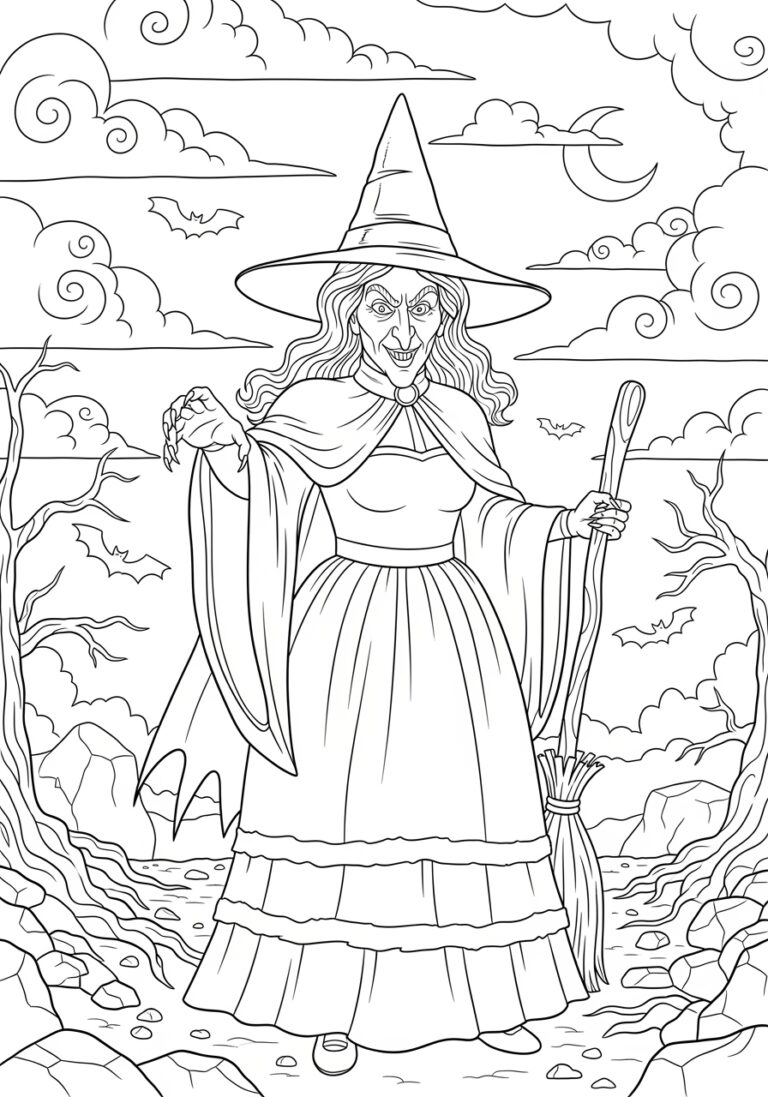 Wicked Witch of the West Coloring Page to Print Out and Color