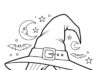Witch Face Coloring Page to Print Out and Color