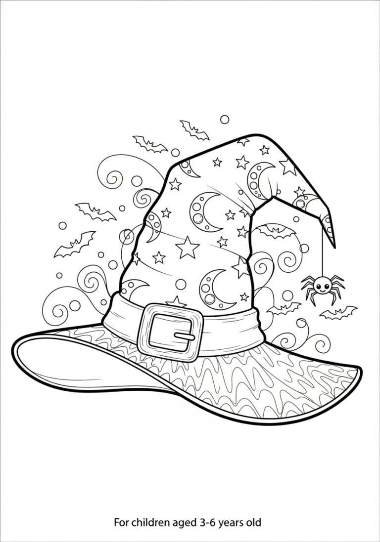 Witch Hat Color Page to Print Out and Enjoy