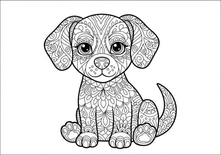 Zentangle Dog Coloring Pages: Creative Canine Designs