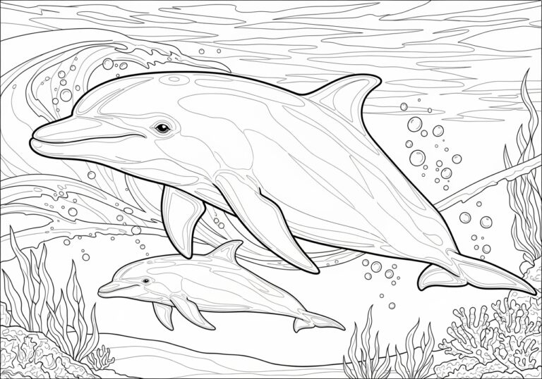 Realistic Dolphin to Color