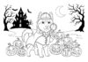 Husky in Halloween Costume Coloring Page