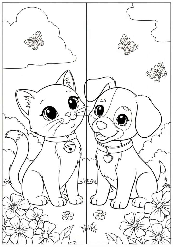 子供と大人向けの猫の塗り絵227枚(無料PDF印刷可能)