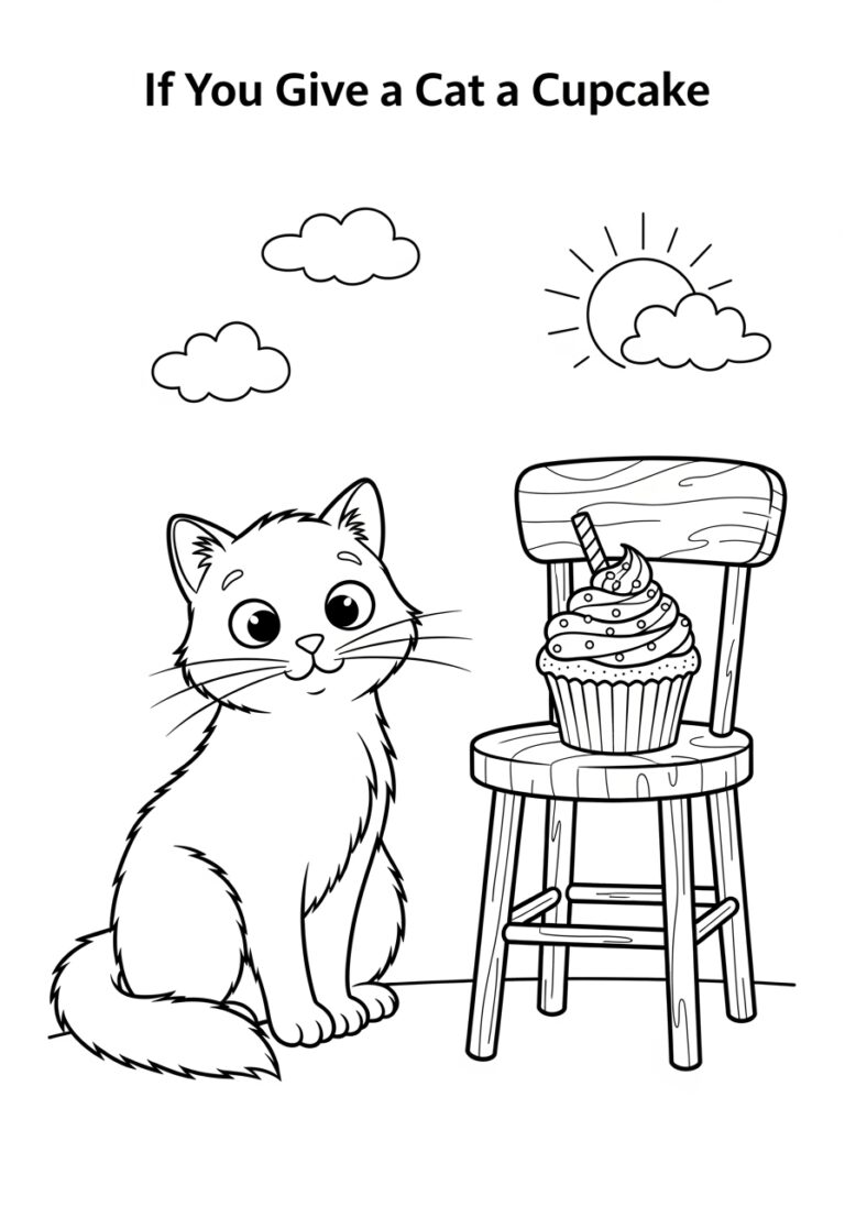 If You Give a Cat a Cupcake Coloring Page