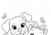 Dog and Cat Colouring In