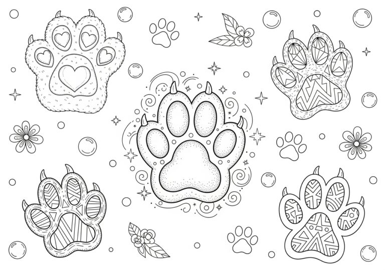 Cat Paw Coloring Page