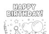 Happy Birthday Cat Coloring Page