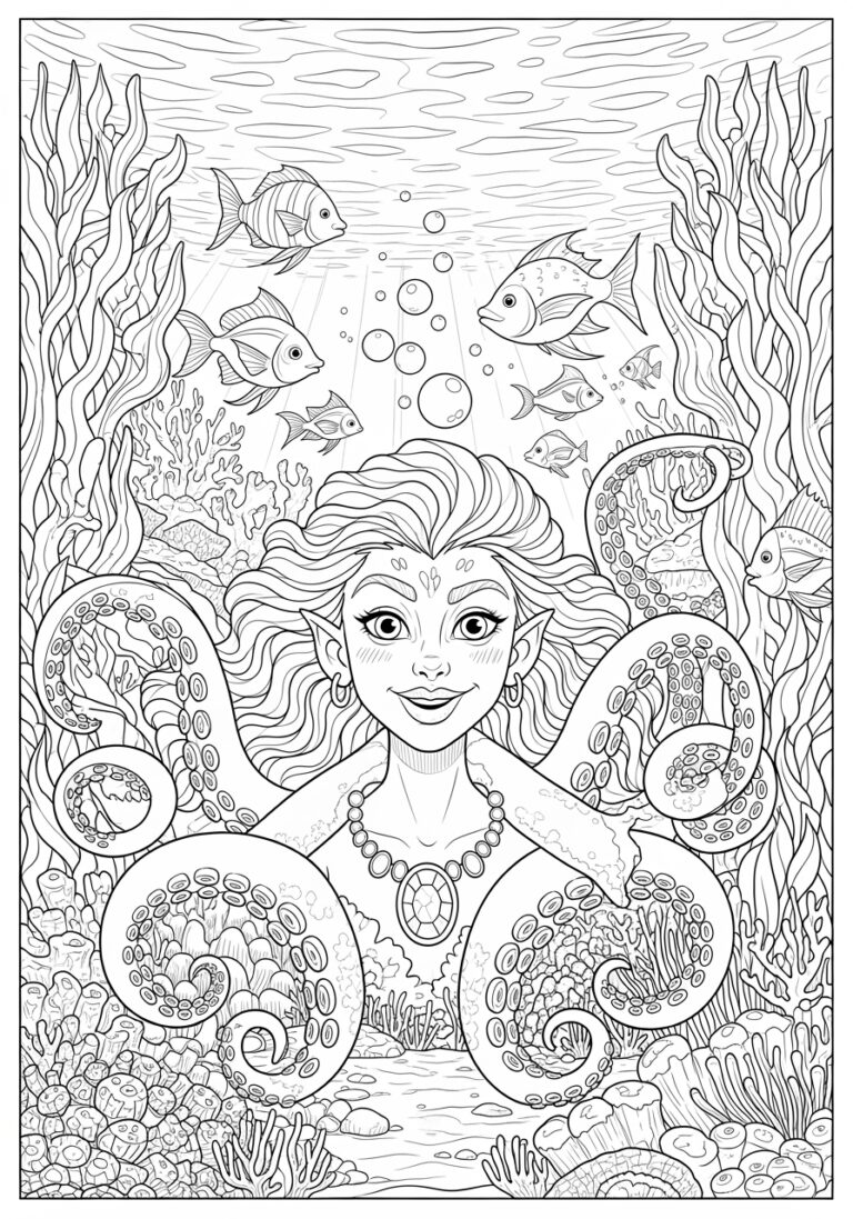 Ursula the Sea Witch Coloring Page to Print Out and Color