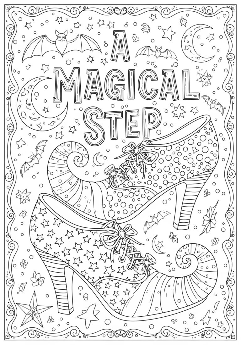 Witch Shoe to Print Out and Color