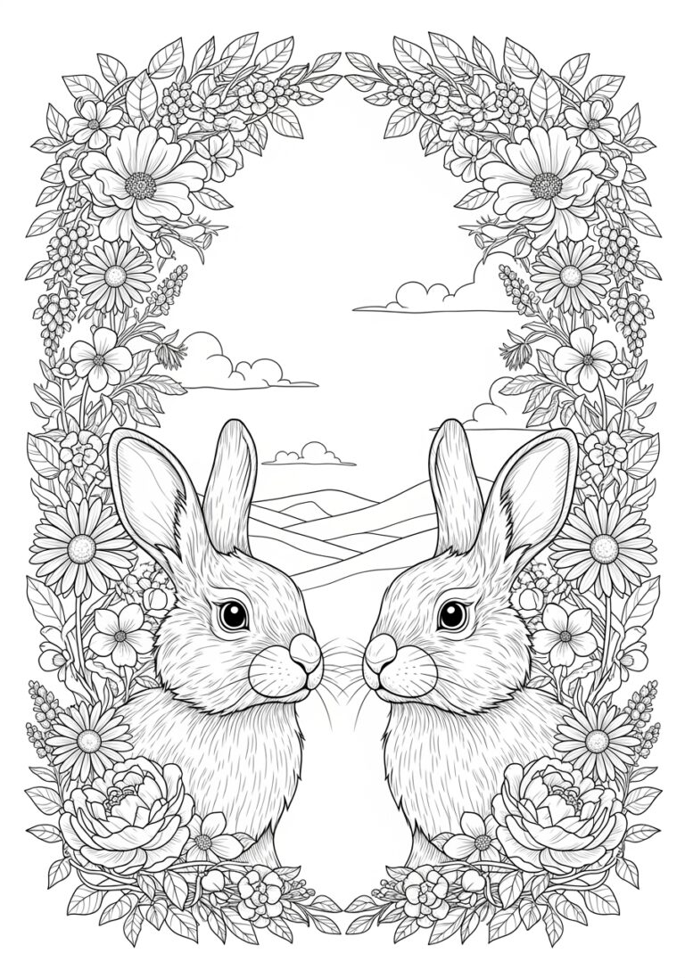 Bunny Coloring Page for Adults Bunny Coloring Page for Adults