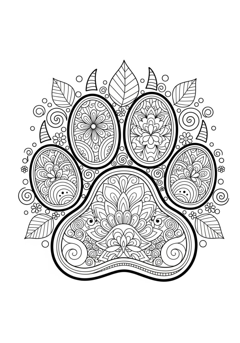 Create Your Own Adventure with Our Dog Paw Coloring Page