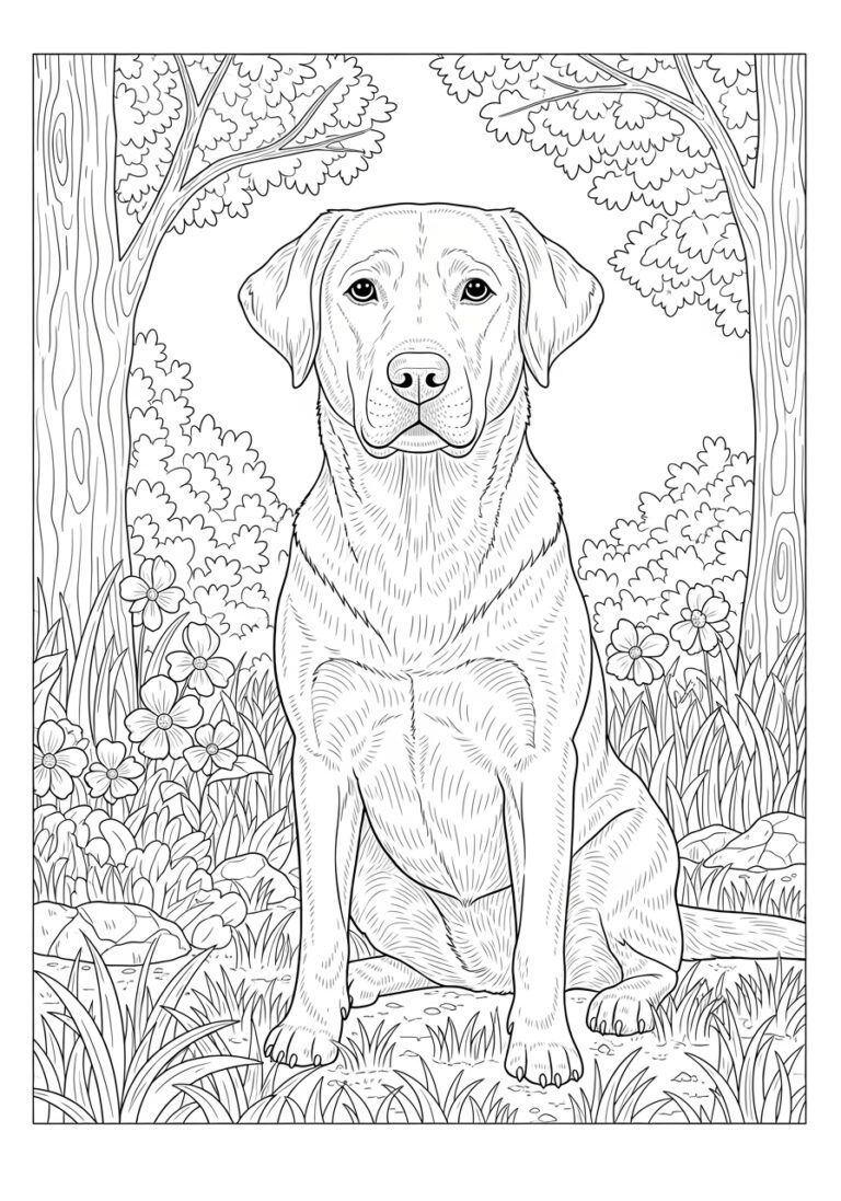 Labrador Dog Coloring Pages: Fun and Free Printables