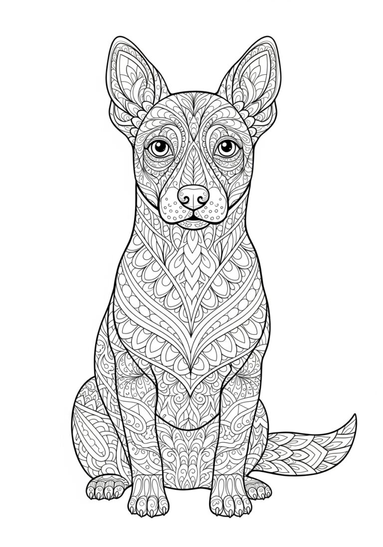 Dog Animal Coloring Pages for Adults