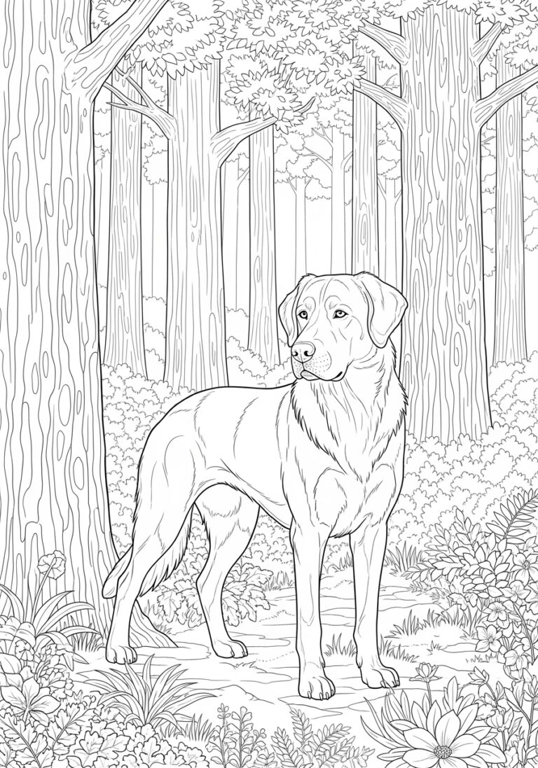 Real Dog Coloring Pages: Printable Fun for Kids & Adults