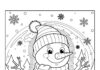 3D Illusion Snowman Coloring Page to Color