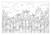 5 Little Pumpkins Sitting on a Gate Coloring Page